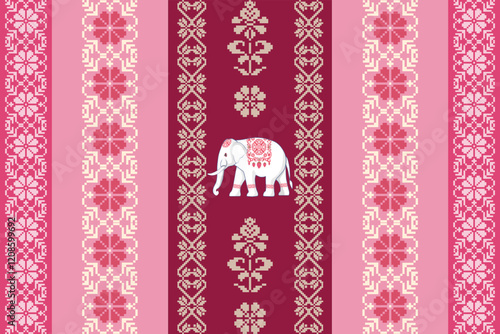 elephants pattern, mandala
Beautiful Thailand,thai pattern,seamless,Traditional,ethnic,fabric pattern for textiles,rugs, wallpaper,clothing, sarong,batik,wrap,embroidery,print,background,cover, illust