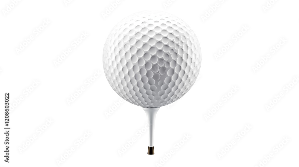Close up of Golf Ball on Tee Ready for Swing Sport Concept Close up of Golf Ball on Tee Ready for Swing Sport Concept