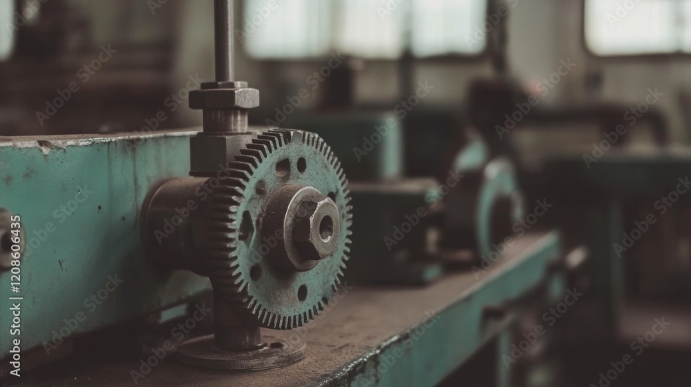 Close-up of old, rusty industrial gear mechanism. Close-up of old, rusty industrial gear mechanism.