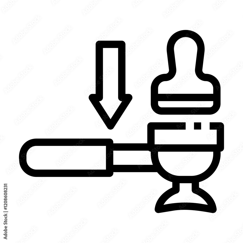 tamping Line Icon tamping Line Icon