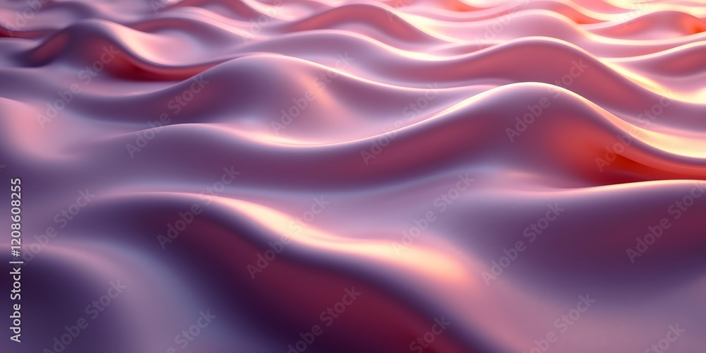 Obraz premium Wavy Background with Iridescent Gradient Waves Creating a Smooth, Abstract, and Futuristic Design Aesthetic .