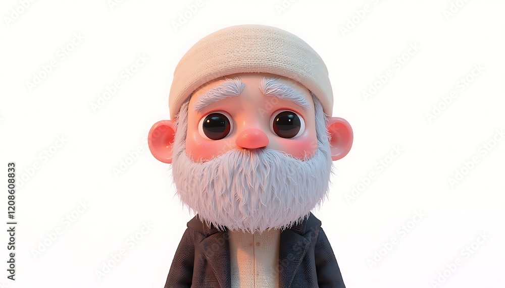 Obraz premium Charming 3D Render of a Gentle Elderly Man
