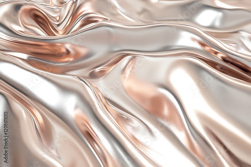Stunning Rose Gold and Silver Metallic Fabric Texture
