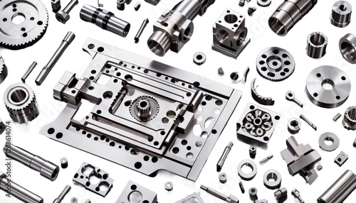 Obraz na płótnie cutting machining machine concept field processing metalworking small depth technology milling modern hi cnc metal factory detail engineering precision production steel w salonie