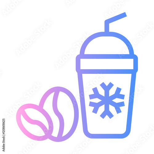 ice coffee Line Gradient Icon