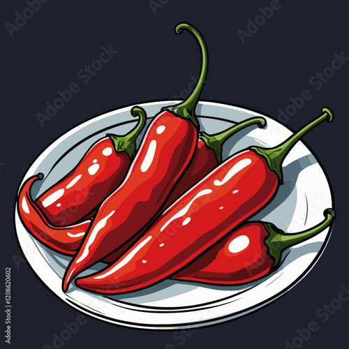 red chilies vector art for design needs 