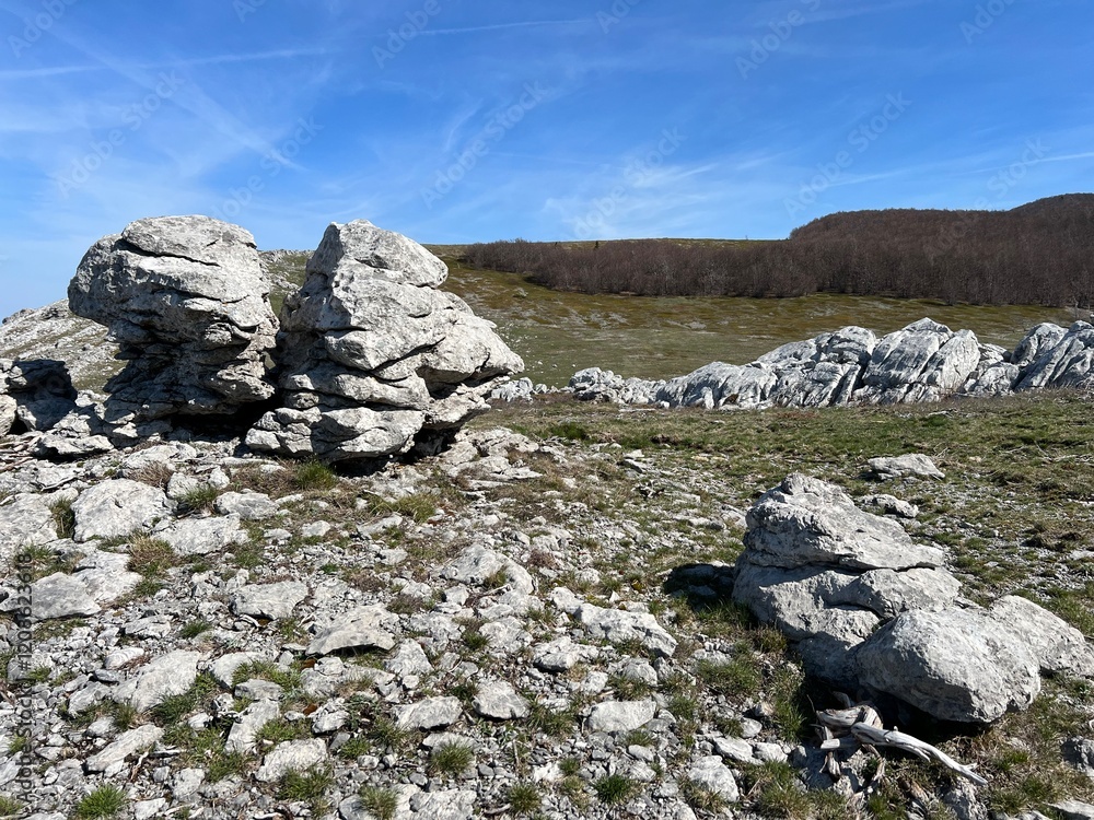 Limestone rocks and karst mountain landscape - Northern Velebit National Park, Croatia (Vapnenačke stijene i krški planinski krajolik - Nacionalni park Sjeverni Velebit, Hrvatska) Limestone rocks and karst mountain landscape - Northern Velebit National Park, Croatia (Vapnenačke stijene i krški planinski krajolik - Nacionalni park Sjeverni Velebit, Hrvatska)