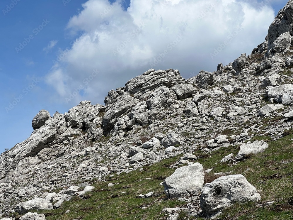 Limestone rocks and karst mountain landscape - Northern Velebit National Park, Croatia (Vapnenačke stijene i krški planinski krajolik - Nacionalni park Sjeverni Velebit, Hrvatska) Limestone rocks and karst mountain landscape - Northern Velebit National Park, Croatia (Vapnenačke stijene i krški planinski krajolik - Nacionalni park Sjeverni Velebit, Hrvatska)