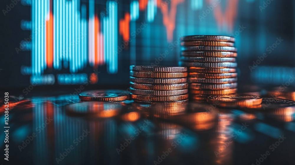 A pile of shiny slick coins symbolizing wealth and success with a blurred digital device showing growth trends beside it and an empty space for captions representing potential and opportunity
A pile of shiny slick coins symbolizing wealth and success with a blurred digital device showing growth trends beside it and an empty space for captions representing potential and opportunity