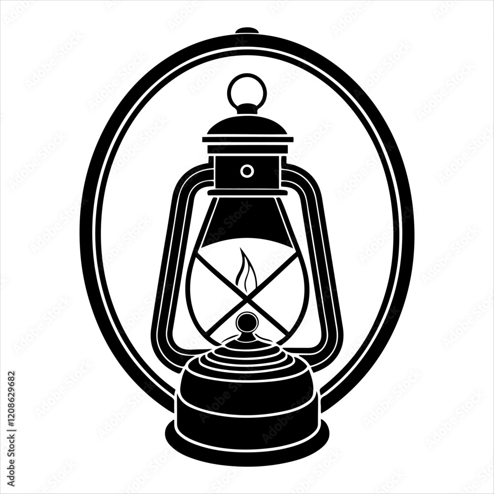 Obraz premium Lamp of vector silhouette design, isolated background