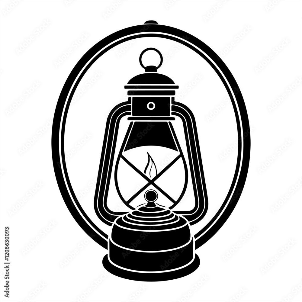 Obraz premium Lamp of vector silhouette design, isolated background