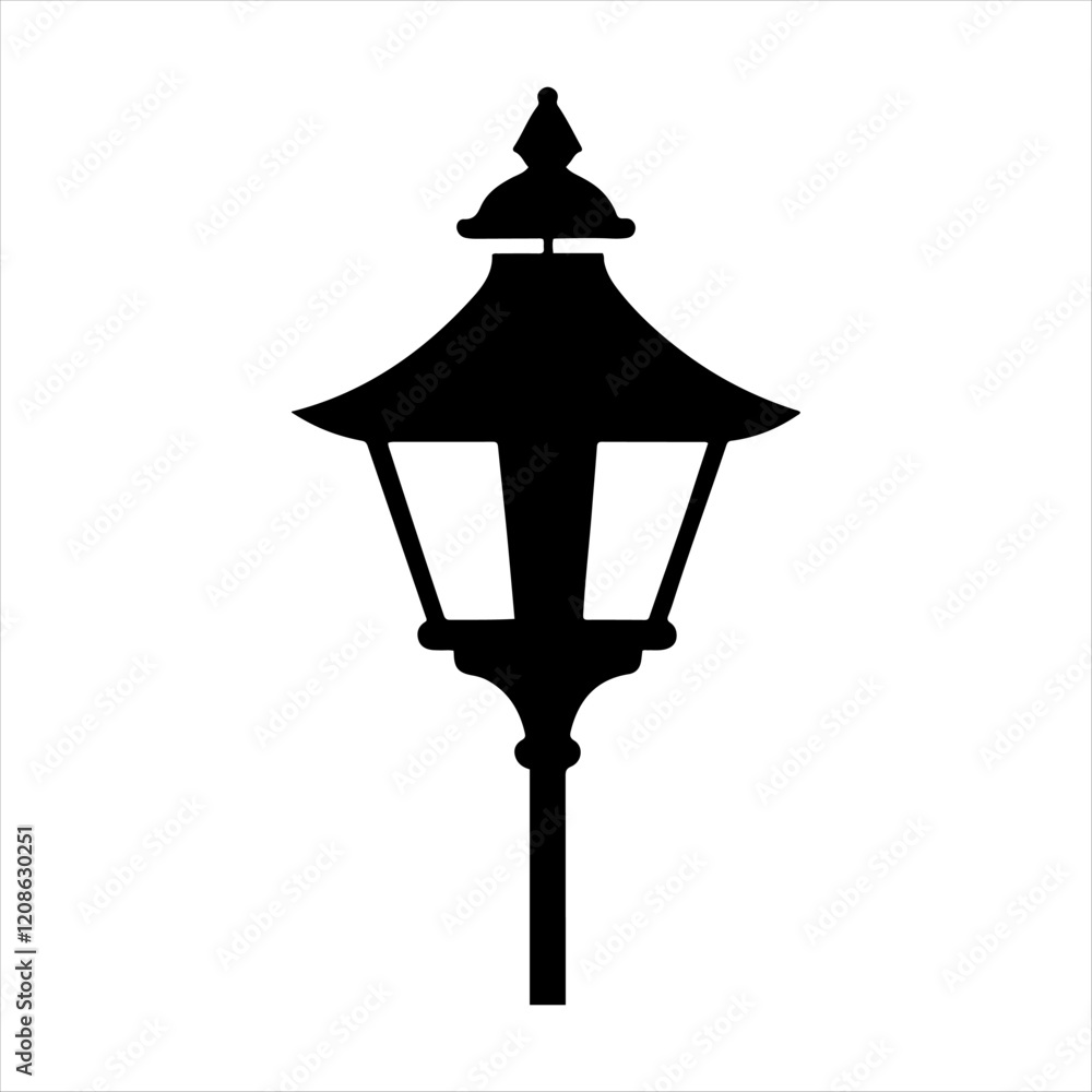 Lamp of vector silhouette design, isolated background Lamp of vector silhouette design, isolated background