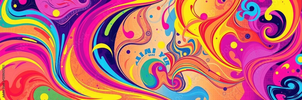 Obraz premium A colorful abstract background with vibrant swirls and textures, artistic, trendy