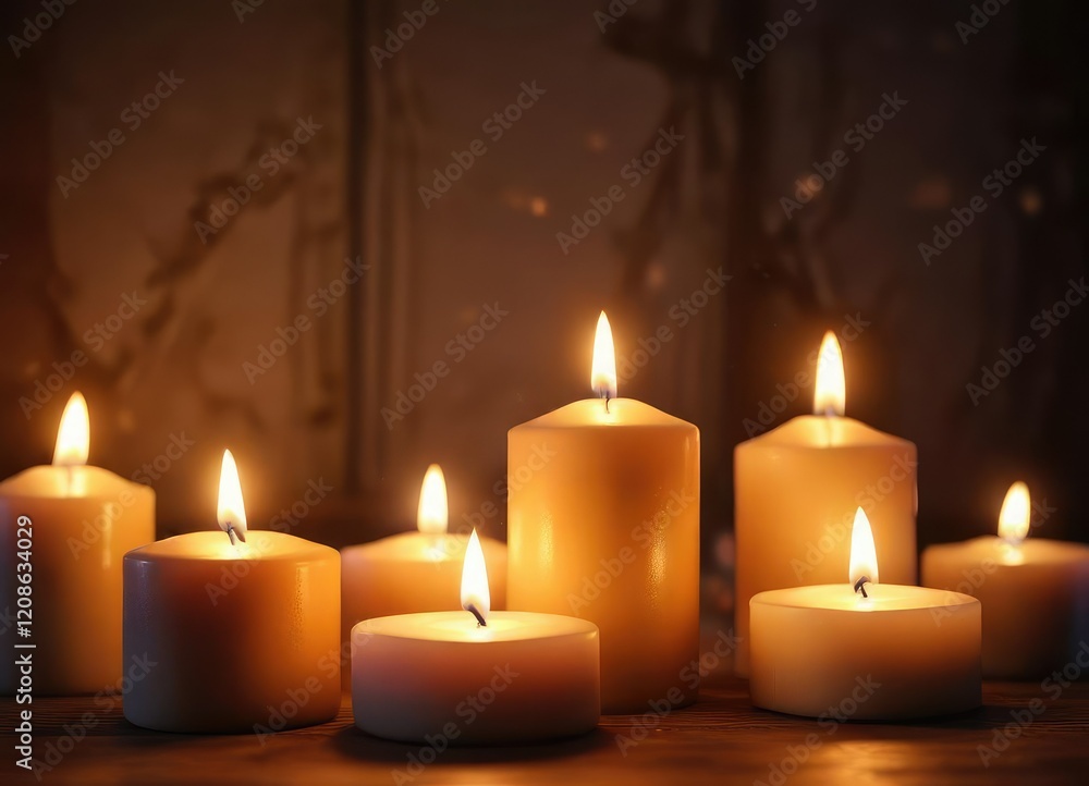 A cozy abstract background with multiple burning candles that emit a warm, inviting light, creating a sense of comfort and relaxation, cozy, relaxing A cozy abstract background with multiple burning candles that emit a warm, inviting light, creating a sense of comfort and relaxation, cozy, relaxing