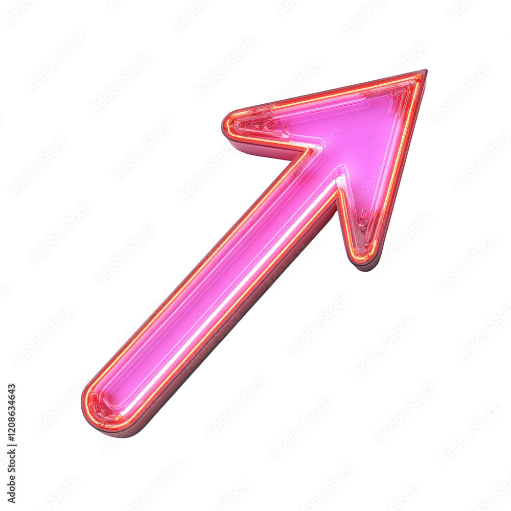 3D arrow icon with razor blade design in pink and silver, isolated on white background 3D arrow icon with razor blade design in pink and silver, isolated on white background