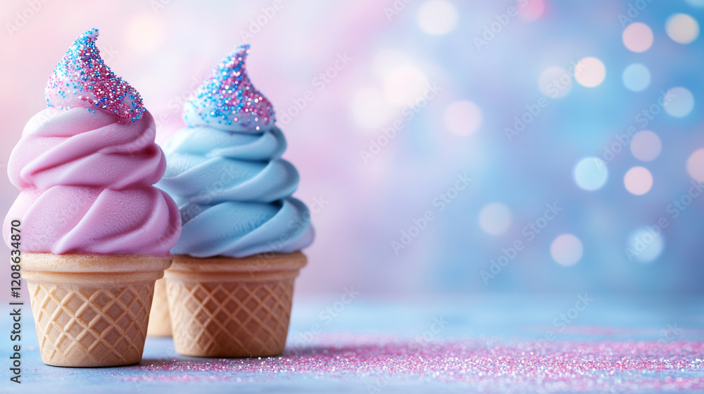 A set of colorful ice cream cones stacked on top of each other symbolizing summer fun and indulgence with a minimalistic bright tone and modern blurred background for an empty caption space
A set of colorful ice cream cones stacked on top of each other symbolizing summer fun and indulgence with a minimalistic bright tone and modern blurred background for an empty caption space