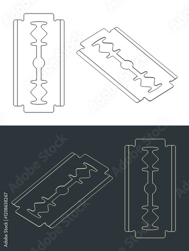 Razor blade illustrations