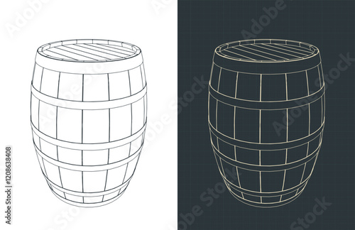 Wooden barrel blueprints