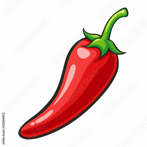 red chili pepper isolated on white