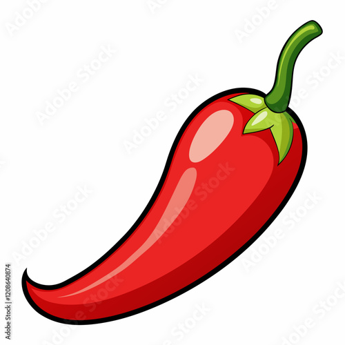 red chili pepper isolated on white