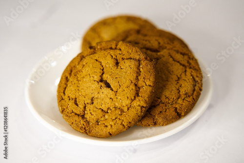 Oatmeal cookies on a white plate