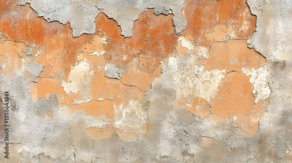 Fototapeta premium Detailed Texture of a Warm Terracotta Stucco Wall Surface