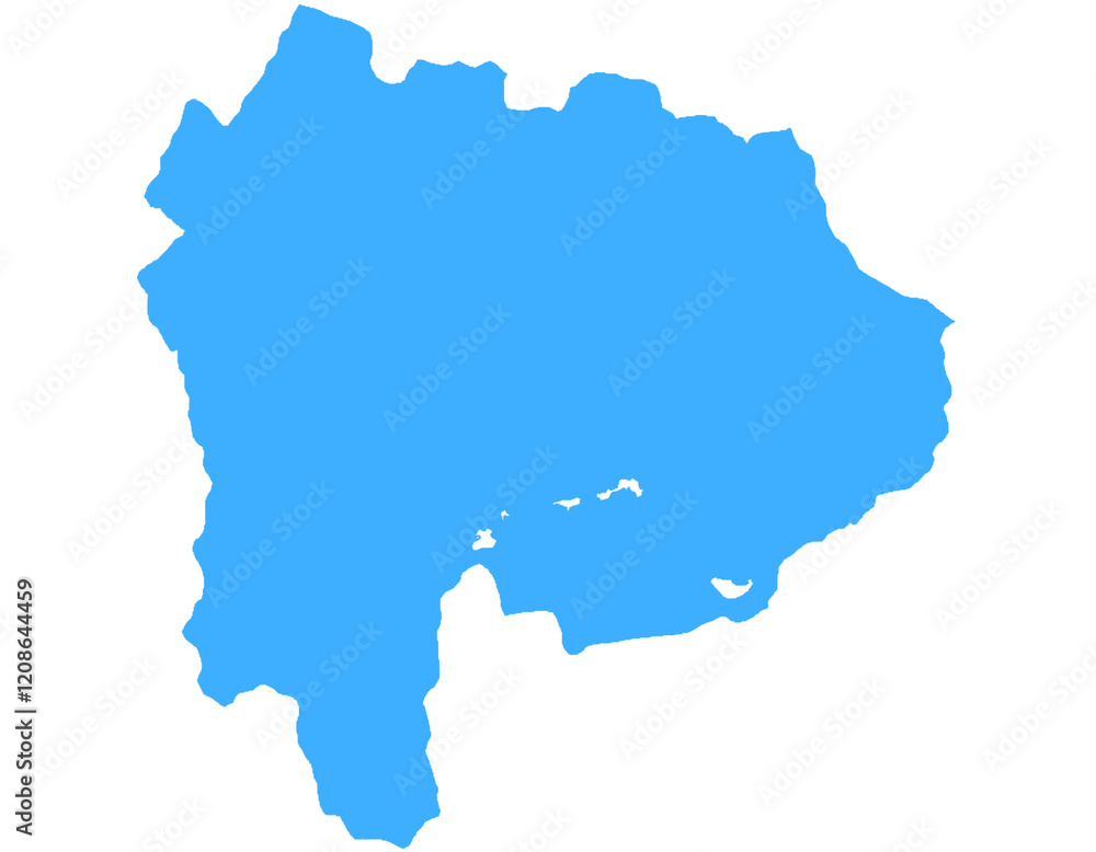 Fototapeta premium 山梨県 地図 ブルー イラスト