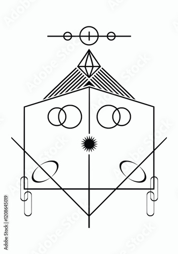 Premium Vector Collection of minimalist style tattoos with abstract shapes
