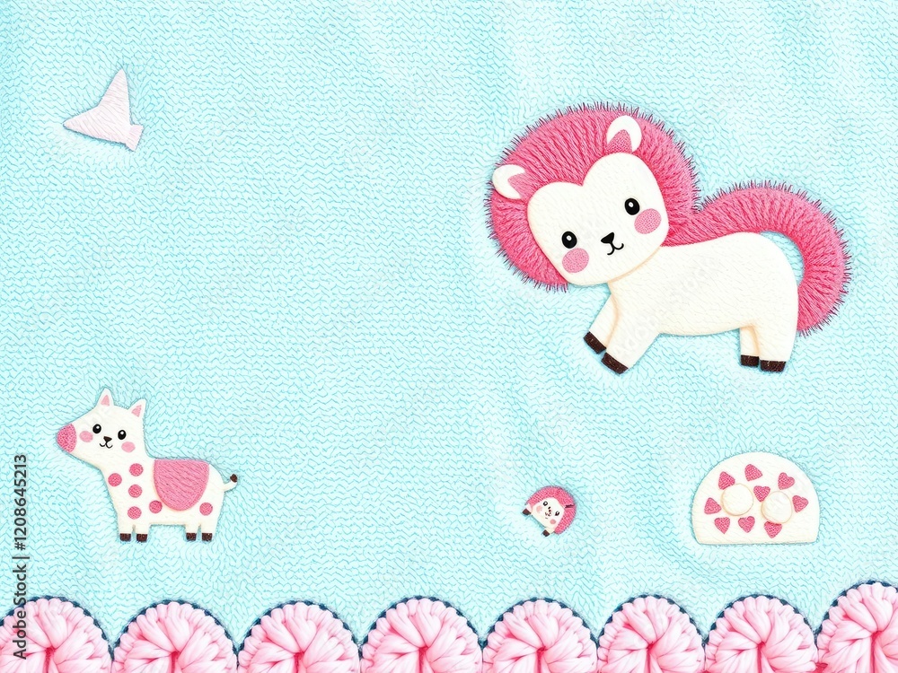 A soft pink blanket with cartoon animal designs, perfect for a cute background, designs, texture, animal A soft pink blanket with cartoon animal designs, perfect for a cute background, designs, texture, animal