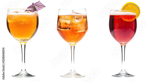 Obraz na płótnie Spritz Cocktail Collection on Transparent Background Generative AI w salonie
