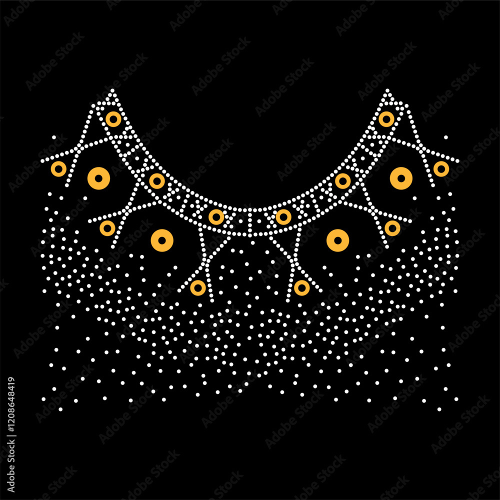 Rhinestone applique collar design for t-shirt or blouse hot-fix transfer. Abstract beautiful glitter applique rhinestone motif. Rhinestone applique collar design for t-shirt or blouse hot-fix transfer. Abstract beautiful glitter applique rhinestone motif.