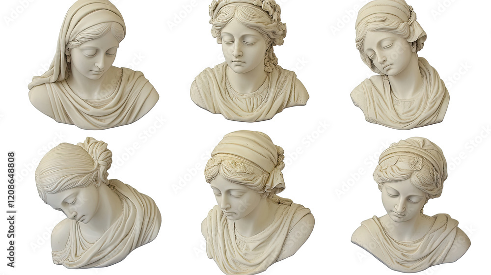 Obraz premium Sad Women Statues Convey Deep Emotions Through Art Generative AI