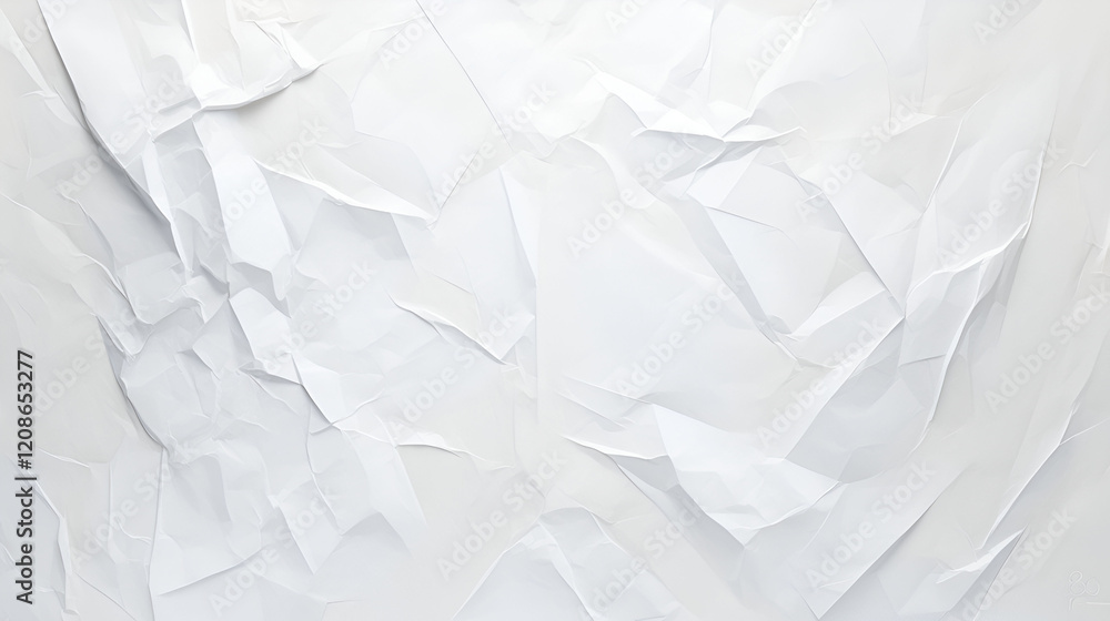 Abstract White Crumpled Paper Texture Background Abstract White Crumpled Paper Texture Background
