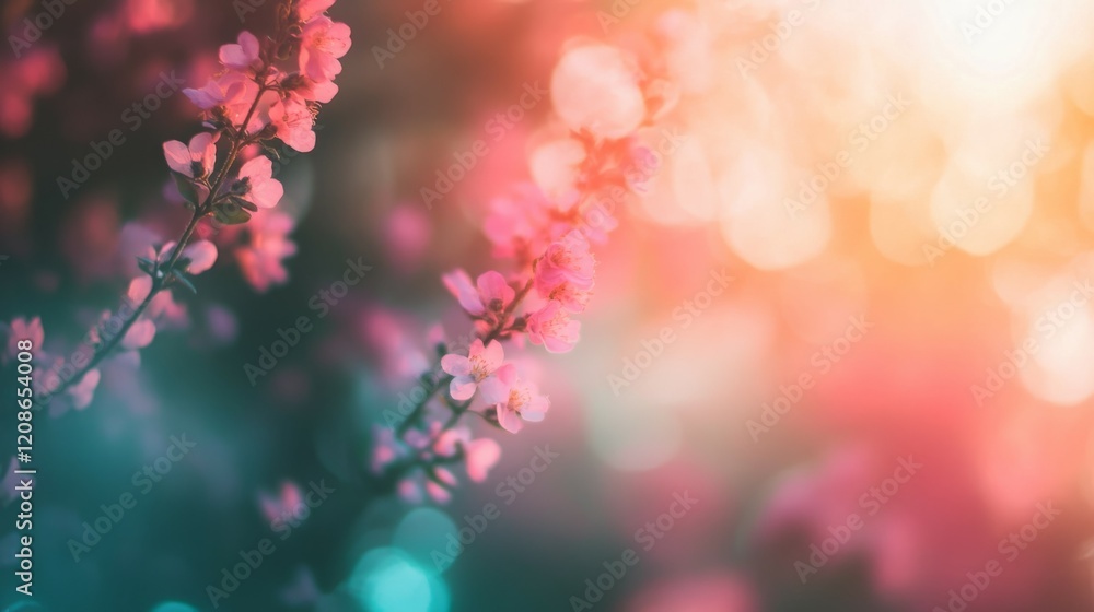 Soft pink blossoms bathed in warm sunlight. A delicate beauty of nature. Soft pink blossoms bathed in warm sunlight. A delicate beauty of nature.