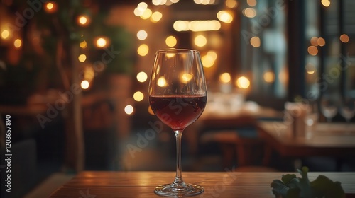 Wallpaper Mural Wine glass with red wine, close-up of wine swirling in the glass, soft lighting in a cozy restaurant Torontodigital.ca