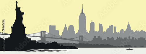  Newyork city skyline silhouette