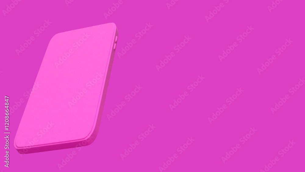 Smart phone on pink Background 3d Rendering. Smart phone on pink Background 3d Rendering.
