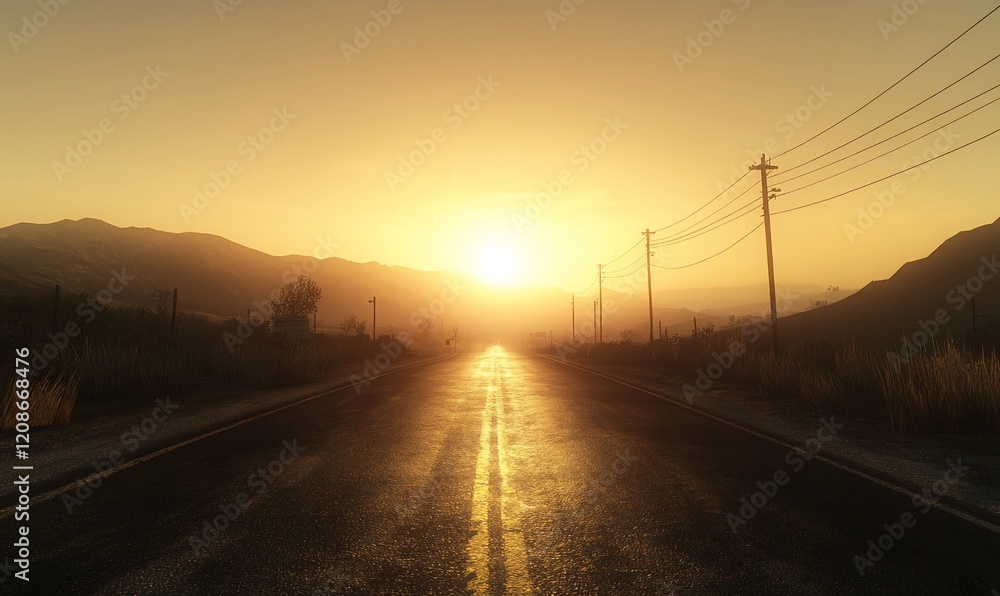 Sunset highway, desert road, mountains, journey, hope Sunset highway, desert road, mountains, journey, hope
