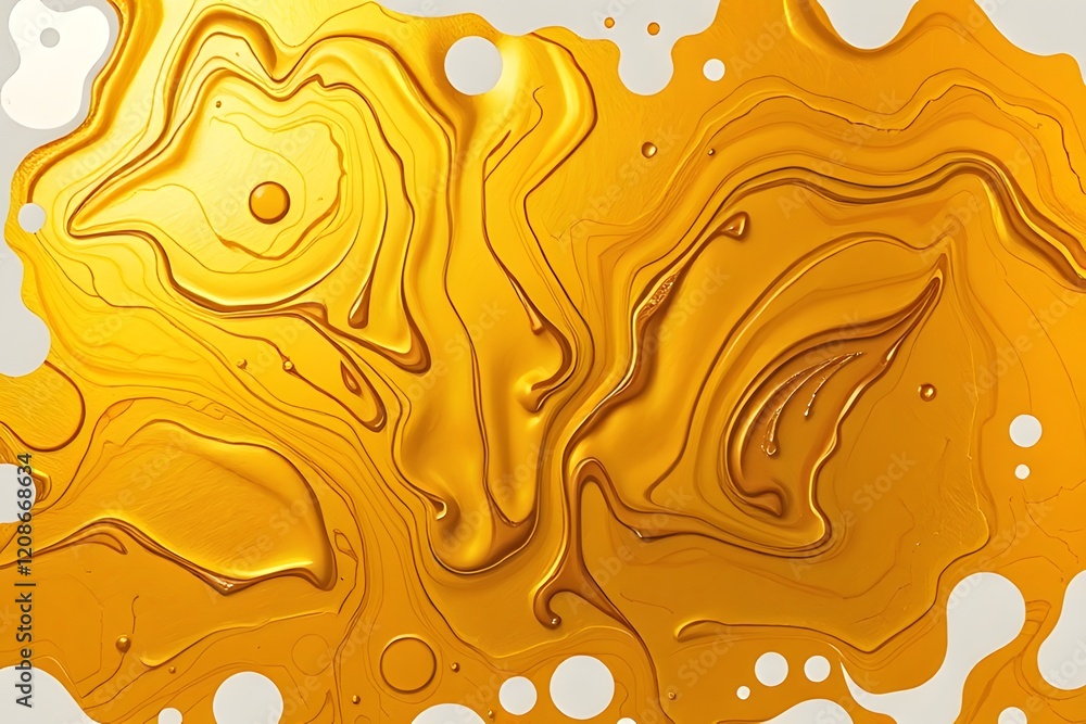 Abstract Golden Liquid Marbling Illustration Abstract Golden Liquid Marbling Illustration