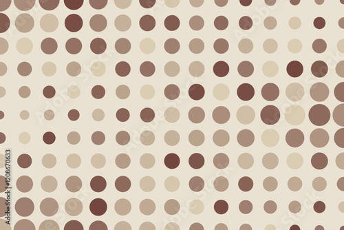 Trendy halftone background with dots in mocha brown and beige colors. Abstract geometric poster with circles. Coffee and mousse color circles. Trendy 2025 colors of the year. Contemporary art