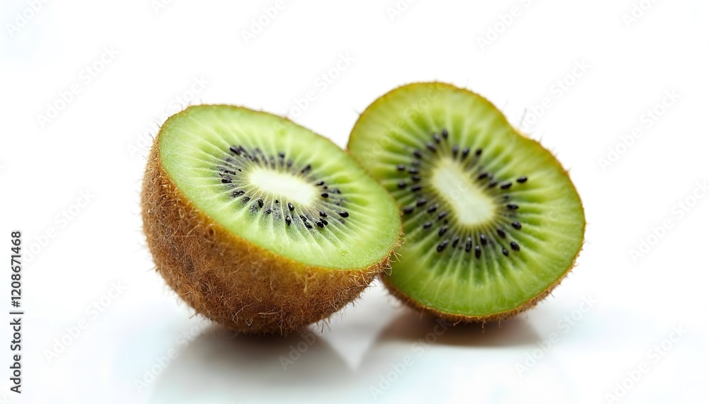 Fresh Kiwi Halves on a Marble Surface - Vibrant and Healthy Fruit Fresh Kiwi Halves on a Marble Surface - Vibrant and Healthy Fruit