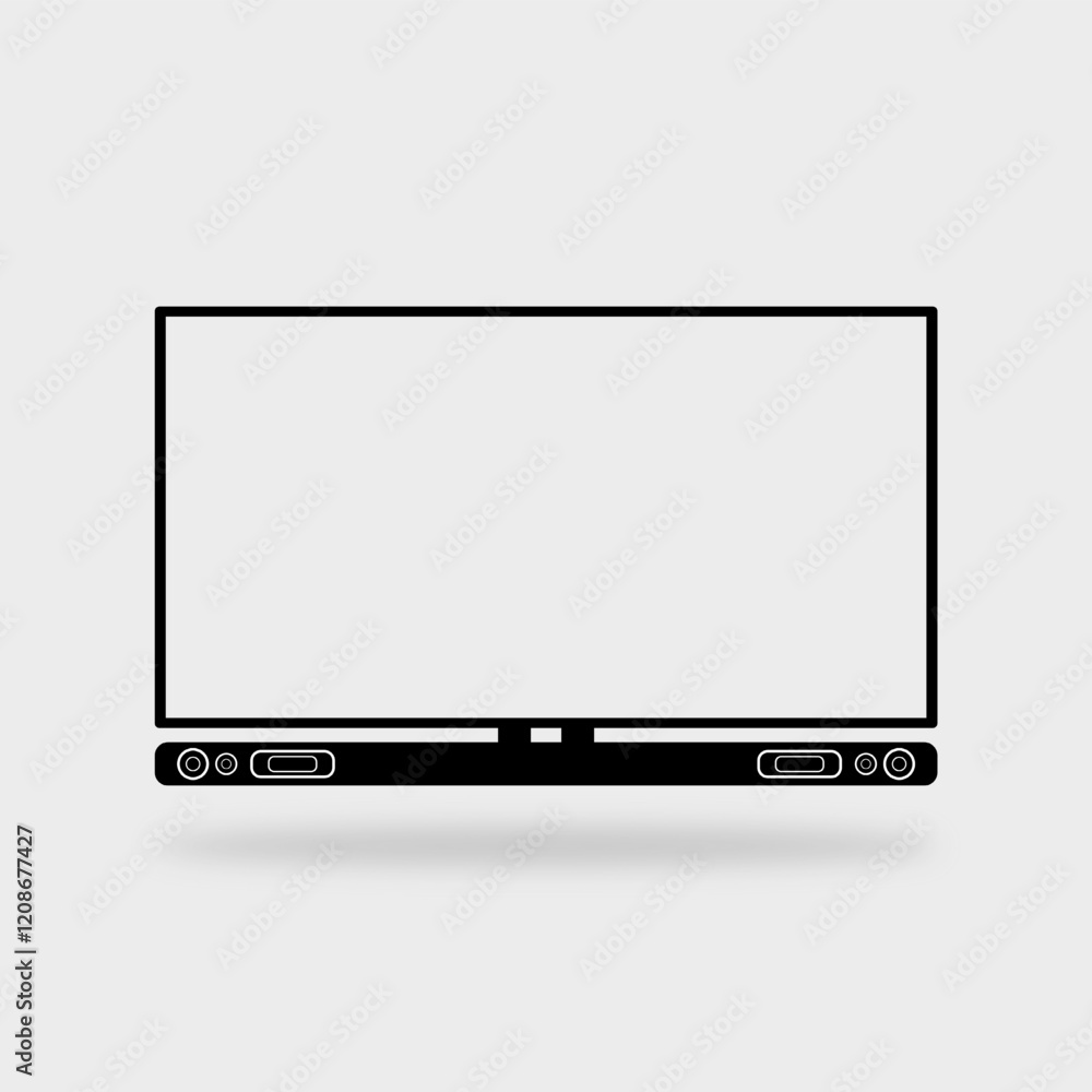 white tv screen and sound bar silhouette white tv screen and sound bar silhouette