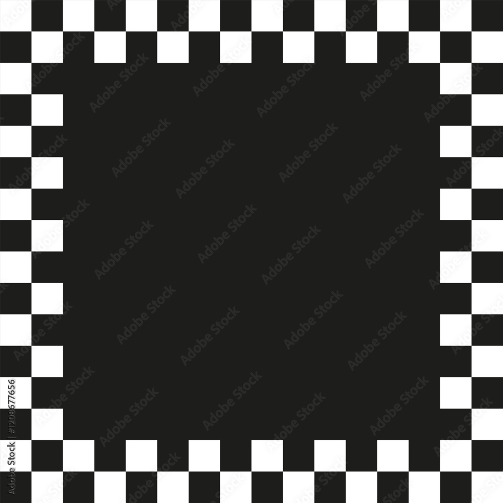 Checkerboard pattern design. Black white square layout. Simple geometric background. Vector shape. Checkerboard pattern design. Black white square layout. Simple geometric background. Vector shape.