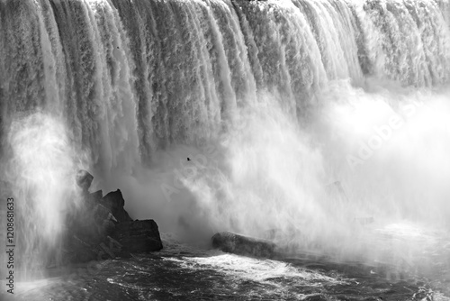 Obraz na płótnie Niagara Falls black and white w salonie
