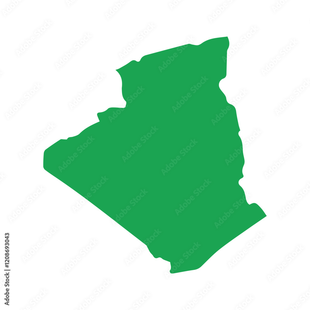 Obraz premium map of Algeria green icon