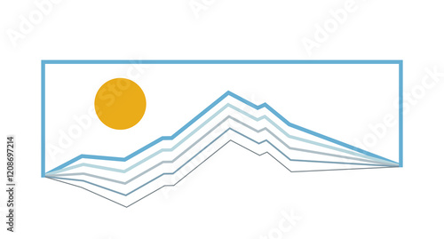 Mt hood in oregon perfect line artwork fir t shirt badge sticker illustration