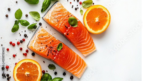 salmon steak with vegetables