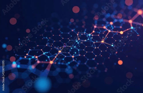 Abstract background hexagon network technology