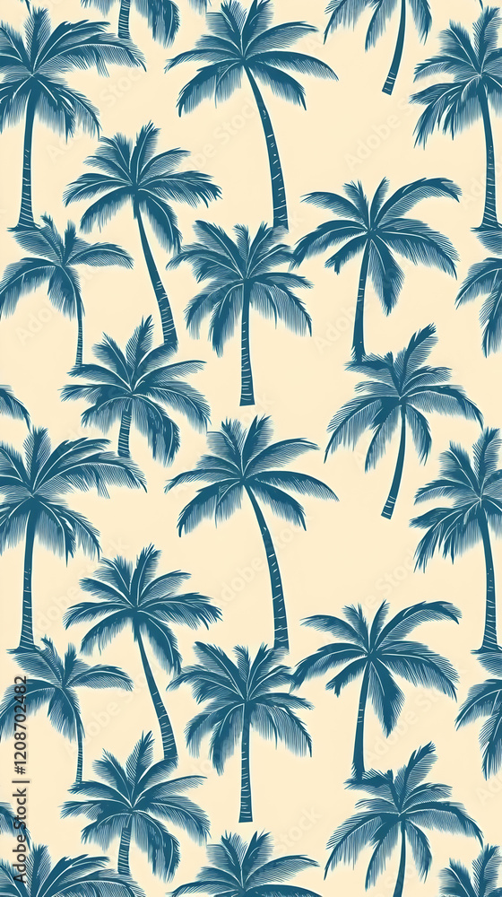Tropical Palm Trees Seamless Pattern Creates a Lush, Vibrant, and Exotic Background with Repeating Palm Trees. Tropical Palm Trees Seamless Pattern Creates a Lush, Vibrant, and Exotic Background with Repeating Palm Trees.