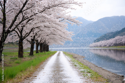 Wallpaper Mural  riverside cherry blossom path Torontodigital.ca